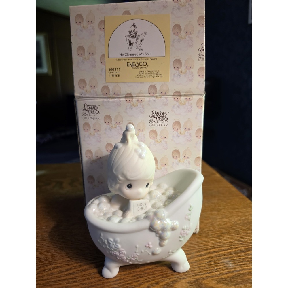 Precious Moments Bathtub Figurine He Cleansed My Soul